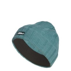 Czapka typu beanie z prążkowanej dzianiny. Niebieskie czapki zimowe adidas, bez wzorów, z dzianiny, sportowe. Za 129.00 zł.