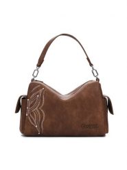 Desigual Torebka Habana 25SAXPAD Brązowy. Brązowe torebki klasyczne Desigual, bez wzorów, ze skóry, bez dodatków. Za 249.99 zł.