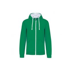 Bluza z kapturem z kontrastowym zamkiem błyskawicznym Kariban. Białe bluzy z kapturem KARIBAN, s, bez wzorów, z bawełny, z kapturem. Za 229.00 zł.