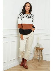 L'armoire de Suzette Sweter w kolorze czarno-kamelowym rozmiar: 38/40. Czarne swetry L'armoire de Suzette, l, bez wzorów, ze splotem, klasyczne, bez ramiączek. Za 165.31 zł.