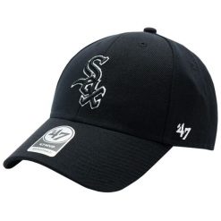 Czapka z daszkiem dla dorosłych MLB Chicago White Sox Cap. Czarne czapki z daszkiem 47 Brand, na lato, bez wzorów, z materiału, sportowe. Za 190.50 zł.