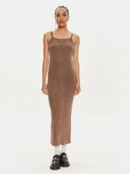 ROTATE Sukienka letnia Vigdis 1124431705 Brązowy Slim Fit. Brązowe sukienki ROTATE, l, bez wzorów, z bawełny, bez kołnierzyka, bez ramiączek. Za 499.99 zł.