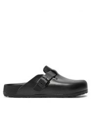 Birkenstock Klapki Boston 127103 Czarny. Czarne klapki Birkenstock, bez wzorów, z tworzywa sztucznego, bez obcasa, bez zapięcia. Za 299.99 zł.