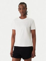 Versace Jeans T-Shirt 80HAHT09 Biały Regular Fit. Białe t-shirty Versace Jeans, xs, bez wzorów, z bawełny, bez kołnierzyka, bez ramiączek. Za 659.99 zł.