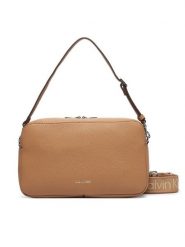 Calvin Klein Torebka Webbing 2X Strap Lg Camera Bag LV04F3642G Beżowy. Brązowe listonoszki Calvin Klein, bez wzorów, ze skóry, bez dodatków. Za 489.99 zł.