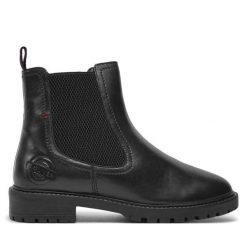Botki s.Oliver. Czarne botki S.Oliver, bez wzorów, bez obcasa, na płaskiej podeszwie, bez zapięcia. Za 259.99 zł.