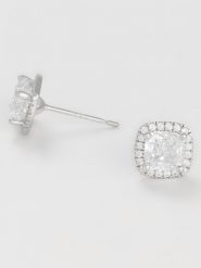 OR ÉCLAT Złote kolczyki-wkrętki "Carré brillant" z kryształami rozmiar: onesize. Szare kolczyki Or Éclat, z cyrkonią, złote. Za 826.99 zł.