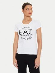 EA7 Emporio Armani T-Shirt 6DTT20 TJQCZ 1100 Biały Slim Fit. Białe t-shirty EA7 Emporio Armani, xs, bez wzorów, z bawełny, bez kołnierzyka, bez ramiączek. Za 169.99 zł.