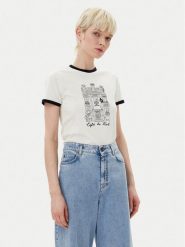 KARL LAGERFELD T-Shirt A2W17087 Écru Regular Fit. T-shirty KARL LAGERFELD, m, bez wzorów, z bawełny, bez kołnierzyka, bez ramiączek. Za 329.99 zł.