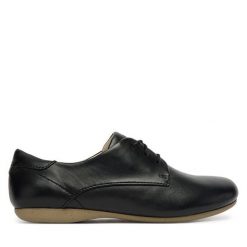 Półbuty Josef Seibel. Czarne półbuty wsuwane Josef Seibel, bez wzorów, bez obcasa, na płaskiej podeszwie. Za 409.99 zł.