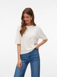 Vero Moda Sweter w kolorze kremowym rozmiar: XL. Brązowe swetry Vero Moda, xl, bez wzorów, bez ramiączek. Za 85.95 zł.