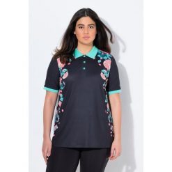 Damskie Koszulka polo funkcyjna kołnierz polo rękaw 1/2. Czarne t-shirty sportowe Ulla Popken, plus size, bez wzorów, z elastanu, bez ramiączek. Za 223.99 zł.