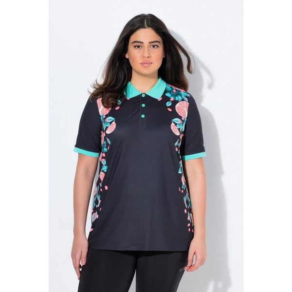 Damskie Koszulka polo funkcyjna kołnierz polo rękaw 1/2. Czarne t-shirty sportowe Ulla Popken, plus size, bez wzorów, z elastanu, bez ramiączek. Za 223.99 zł.