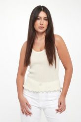 Top damski prążkowany Mulinello PINKO. Topy Pinko, m, bez wzorów, prążkowane, bez kołnierzyka, bez ramiączek. Za 839.00 zł.