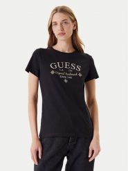 Guess T-Shirt V5YI03 I3Z14 Czarny Regular Fit. Czarne t-shirty Guess, l, z aplikacjami, z bawełny, bez kołnierzyka, bez ramiączek. Za 179.99 zł.