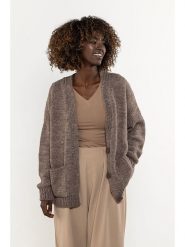 Awama Kardigan w kolorze beżowym rozmiar: S/M. Brązowe swetry Awama, m, bez wzorów, bez ramiączek. Za 269.99 zł.