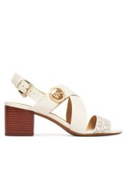MICHAEL Michael Kors Sandały Vera 40S4VEMS1B Biały. Białe sandały MICHAEL Michael Kors, bez wzorów, ze skóry, bez obcasa, na słupku, bez zapięcia. Za 549.99 zł.