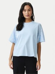 YAS T-Shirt Lex 26033890 Błękitny Regular Fit. Niebieskie t-shirty YAS, m, bez wzorów, z bawełny, bez kołnierzyka, bez ramiączek. Za 79.99 zł.