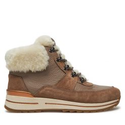 Botki Ara. Brązowe botki ara, bez wzorów, bez obcasa, na płaskiej podeszwie, bez zapięcia. Za 549.99 zł.