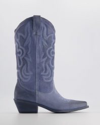 ZAMSZOWE KOWBOJKI DX327B ING AZZUR. Botki Venezia, bez wzorów, ze skóry, bez obcasa, bez zapięcia. Za 859.00 zł.