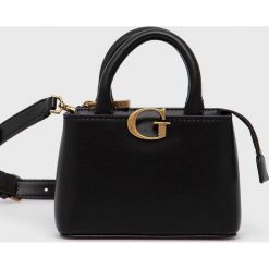 Guess torebka kolor czarny. Czarne listonoszki Guess, z aplikacjami, na ramię, bez dodatków. Za 489.99 zł.
