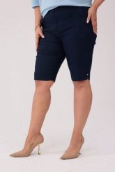 Komfortowe czarne spodnie bermudy PLUS SIZE XXL OVERSIZE. Czarne spódnice Nasi partnerzy, plus size, bez wzorów, z elastanu, mini, oversize. W wyprzedaży za 85.90 zł.