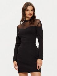 Morgan Sukienka koktajlowa 242-RMCLOU Czarny Slim Fit. Czarne sukienki Morgan, xl, bez wzorów, z wiskozy, wizytowe, bez kołnierzyka, bez ramiączek. Za 459.99 zł.