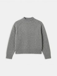 Sweter z półgolfem z domieszką wełny - szary. Szare swetry Sinsay, l, bez wzorów, z wełny, bez ramiączek. Za 59.99 zł.