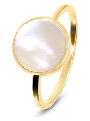 DI GIORGIO Pozłacany pierścionek z masą perłową rozmiar: 58. Brązowe pierścionki DI GIORGIO, z perłą, pozłacane. Za 82.99 zł.