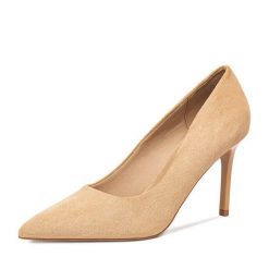 Szpilki JENNY. Brązowe szpilki Jenny, bez wzorów, bez obcasa, na szpilce, bez zapięcia. Za 119.99 zł.