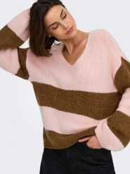 JDY Sweter w kolorze jasnobrązowo-jasnoróżowym rozmiar: XL. Różowe swetry JDY, xl, bez wzorów, bez ramiączek. Za 129.95 zł.