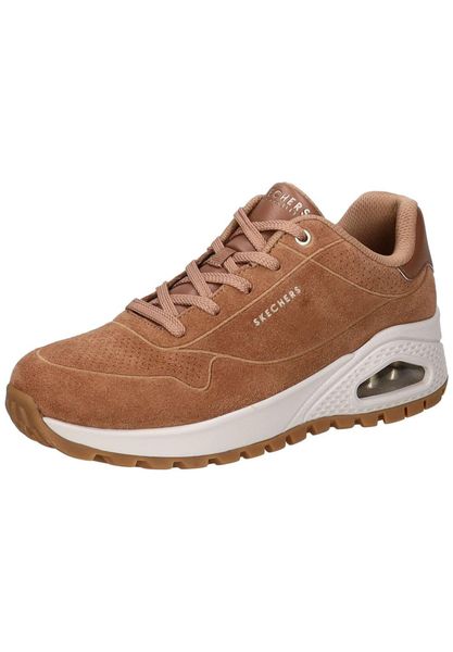 Buty SKECHERS UNO RUGGED-CHILLPROO Brązowy. Brązowe buty trekkingowe Skechers, z materiału, bez zapięcia. Za 405.30 zł.