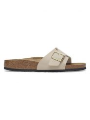 Birkenstock Klapki "Catalina" w kolorze beżowym rozmiar: 38. Brązowe klapki Birkenstock, bez wzorów, klasyczne, z otwartym noskiem, bez obcasa, bez zapięcia. Za 333.81 zł.