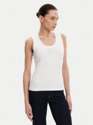 Fracomina Top FP25ST2001J40101 Biały Slim Fit. Białe topy Fracomina, l, bez wzorów, z wiskozy, bez kołnierzyka, bez ramiączek. Za 159.99 zł.
