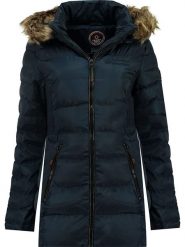Canadian Peak Płaszcz zimowy "Anieseak" w kolorze granatowym rozmiar: XL. Niebieskie płaszcze Canadian Peak, na zimę, xl, z aplikacjami, z puchu, bez kaptura. Za 291.25 zł.