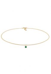 Elli Damski Choker Basic z syntetycznym szmaragdem w pozłacanym srebrze próby 925 Sterling Silver Naszyjniki 1 ct. Szare naszyjniki Elli, z materiału, z szmaragdem, pozłacane. Za 293.99 zł.