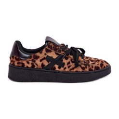 Niskie Buty Sportowe Damskie W Panterkę Brązowe. Brązowe buty treningowe bez wzorów, bez zapięcia. Za 139.80 zł.