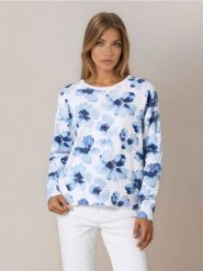 Wiskozowy sweter ze wzorem - niebieski. Niebieskie swetry Sinsay, l, bez wzorów, z wiskozy, bez ramiączek. Za 45.99 zł.