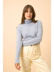 Just Cashmere Kaszmirowy sweter "June" w kolorze błękitnym rozmiar: M. Niebieskie swetry Just Cashmere, m, bez wzorów, z kaszmiru, bez ramiączek. Za 478.99 zł.