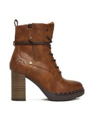 Beverly Hills Polo Club Trzewiki CEO-WS6632-02 Brązowy. Brązowe botki Beverly Hills Polo Club, bez wzorów, z materiału, bez obcasa, na słupku, bez zapięcia. Za 219.99 zł.