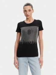 Fracomina T-Shirt FP25ST3002J449N4 Czarny Regular Fit. Czarne t-shirty Fracomina, s, bez wzorów, z bawełny, bez kołnierzyka, bez ramiączek. Za 139.99 zł.
