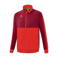 Kurtka robocza Erima Six Wings czerwona junior. Czerwone kurtki Erima, bez wzorów, z materiału, sportowe, bez kaptura. Za 270.99 zł.