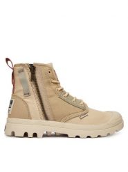 Palladium Trapery Pampadetroitzip Su 94612-221-M Beżowy. Brązowe traperki Palladium, bez wzorów, z materiału, bez obcasa, bez zapięcia. Za 429.99 zł.