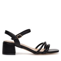 Sandały Sergio Bardi. Czarne sandały Sergio Bardi, bez wzorów, bez obcasa, na słupku, bez zapięcia. Za 249.99 zł.