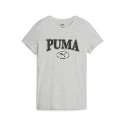 Koszulka Sportowa Damska Puma Squad Graphic. Szare t-shirty sportowe Puma, xs, bez wzorów, bez ramiączek, na jogę i pilates. W wyprzedaży za 95.00 zł.