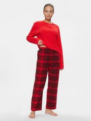 Calvin Klein Underwear Piżama 000QS7036E Czerwony Relaxed Fit. Czerwone piżamy Calvin Klein Underwear, l, bez wzorów, z bawełny, bez kołnierzyka, bez ramiączek. Za 469.99 zł.