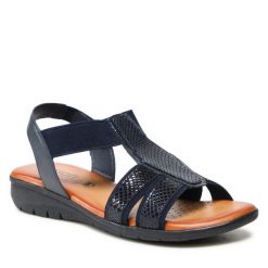 Sandały Go Soft. Niebieskie sandały GO SOFT, bez wzorów, bez obcasa, na płaskiej podeszwie, bez zapięcia. Za 149.99 zł.