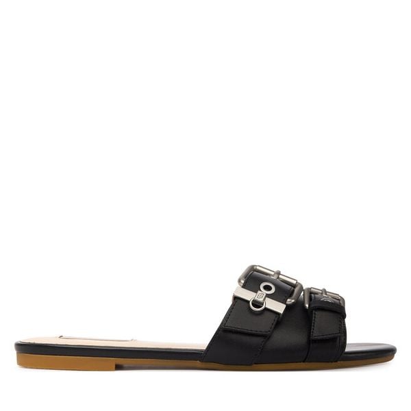 Klapki Liu Jo. Czarne klapki Liu Jo, bez wzorów, bez obcasa, bez zapięcia. Za 519.99 zł.