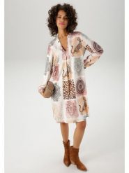 Aniston Sukienka w kolorze białym rozmiar: 38. Białe sukienki Aniston, bez wzorów, z wiskozy, bez kołnierzyka, bez ramiączek, midi. Za 78.47 zł.