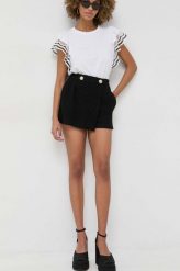 Red Valentino szorty wełniane kolor czarny gładkie high waist. Czarne szorty Red Valentino, bez wzorów, z wełny. Za 1,529.90 zł.